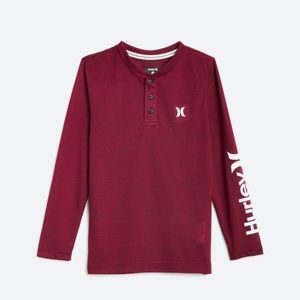 Hurley long sleeve Henley top